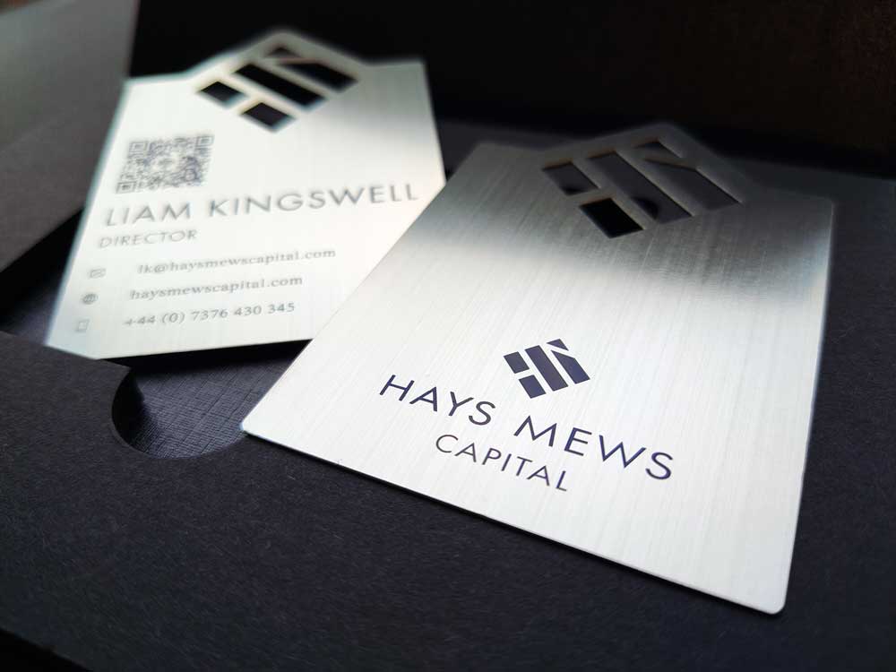Hays Mews silver metal card
